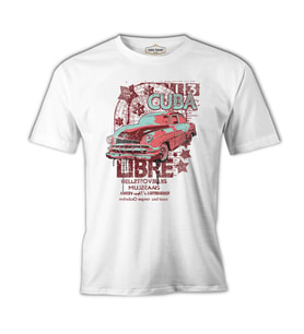 Küba - Araba Beyaz Erkek Tshirt