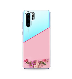 Kesik Çiçek Tasarımlı Süper Şeffaf Silikon Telefon Kılıfı Huawei P30 Pro 