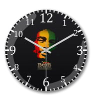Bob Marley Duvar Saati Bombeli Gercek Cam