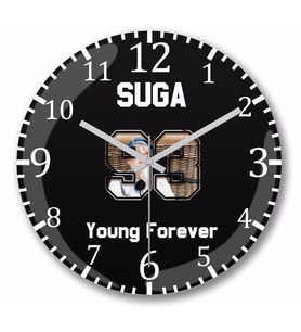 Bts Young Forever Suga Duvar Saati Bombeli Gercek Cam