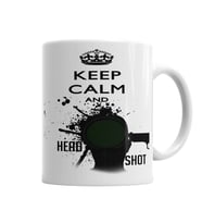 Keep Calm And Head Shot Kupa Bardak Porselen