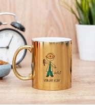 Erkek Diş Hekimi Karikatürü Gold Kupa Bardak