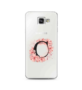 Pembe Çiçekli Harf Tasarım Süper Şeffaf Silikon Telefon Kılıfı Samsung A3 (2016)