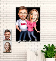 Kişiye Özel Çift Temalı Karikatür Ahşap Tablo