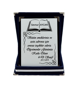 Öğretmenler Günü Hediyesi İsimli Kişiye Özel Tasarım Plaket