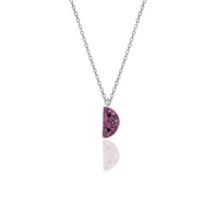Söğütlü Silver Gümüş rodyumlu taşlı karpuz modeli kolye