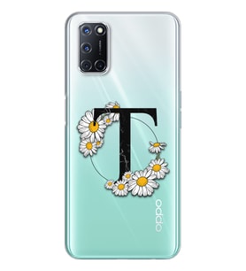 Papatya Harf Tasarım Süper Şeffaf Silikon Telefon Kılıfı Oppo A52-A72 T-Harfi