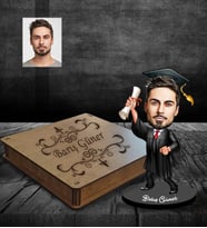 Kişiye Özel Mezuniyet Karikatürlü Ahşap Biblo Kutulu Bay-3