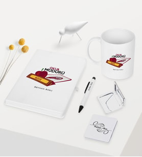 BK Gift Kişiye Özel Okul Müdürü Temalı Beyaz Defter Kalem Kupa Ayna Seti