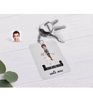 BK Gift Kişiye Özel Beyaz Atlı Prens Karikatürlü Şeffaf Pleksi Anahtarlık-3