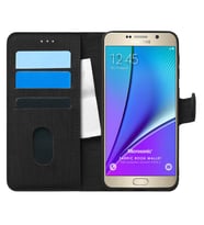 Microsonic Samsung Galaxy Note 5 Kılıf Fabric Book Wallet Siyah
