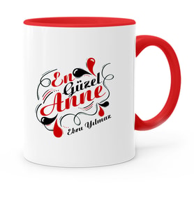 BK Gift Kişiye Özel En Güzel Anne Kırmızı Kupa Bardak  1