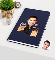BK Gift Kişiye Özel Bay Avukat Karikatürlü Lacivert Defter - 3