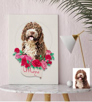 BK Gift Kişiye Özel Evcil Dost İllüstrasyon Tasarımlı Kanvas Tablo 30x50cm-1