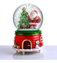 Mega Boy Yılbaşı Kar Küresi Pilli Işıklı Ve Müzikli Noel Baba Kar Küresi 15x11cm  PİL HEDİYELİ