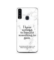 Samsung A20s Beyaz Mermer Söz Tasarımlı Telefon Kılıfı