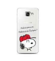 Snoopy Tasarımlı Süper Şeffaf Silikon Telefon Kılıfı Samsung A5 (2016)