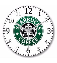 Starbucks Duvar Saati Bombeli Gercek Cam