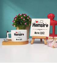 Hemşire Ahşap Altlıklı Fincan ve Dekoratif Taş Baskı Seti