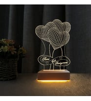 3Kalpli Led Gece Lambası Seni Çok Seviyorum Yazılı Hediyelik Lamba (Sarı)