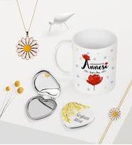BK Gift Kişiye Özel Dünyanın En İyi Annesi Kupa Kalp Ayna Papatya Kolye Bileklik Seti-10 (Model 1)