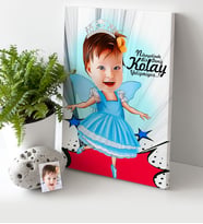 BK Gift Kişiye Özel Kız Çocuk Karikatür Kanvas Tablo 30x50cm