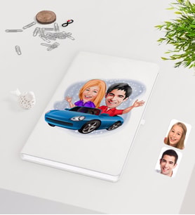 BK Gift Kişiye Özel Sevgililer Karikatürlü Beyaz Defter-52