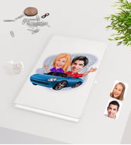 BK Gift Kişiye Özel Sevgililer Karikatürlü Beyaz Defter-52
