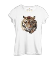 Kaplan - Yüz Beyaz Kadın Tshirt