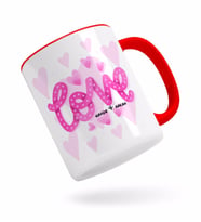 BK Gift Kişiye Özel Love Tasarımlı Kırmızı Kupa Bardak-6