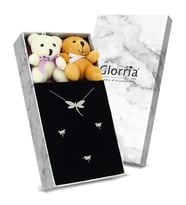Glorria Gümüş Yusufçuk Kolye, Küpe, Yüzük Hediye Seti - DT0505-HS