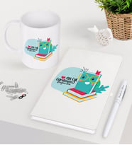 BK Gift Kişiye Özel En İyi Öğretmen Beyaz Defter Kalem Kupa Seti-9 (Model 1)