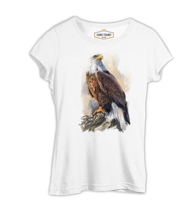 Kartal - Landing Beyaz Kadın Tshirt