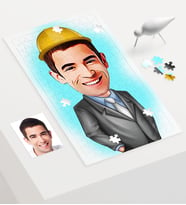 BK Gift Kişiye Özel Bay Mühendis Karikatür 240 Parça A3 Puzzle  1