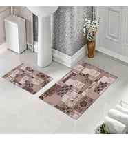 Banyo Halısı Ikili Klozet Takımı Kaymaz Tabanlı (60 xm x 100 cm + 40 cm x 60 cm) 