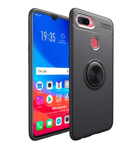 Microsonic Oppo F9 / F9 Pro Kılıf Kickstand Ring Holder Siyah