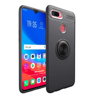 Microsonic Oppo F9 / F9 Pro Kılıf Kickstand Ring Holder Siyah