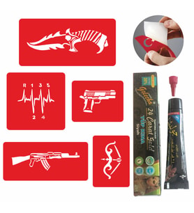 El Ve Parmak Motifleri Kına Dövme ve Şablon Seti Tattoo