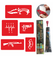 El Ve Parmak Motifleri Kına Dövme ve Şablon Seti Tattoo
