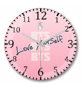 Bts Love Yourself Duvar Saati Bombeli Gercek Cam