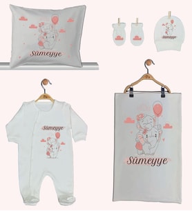 Pia Baby GL 1941-02 İsme Özel Beşli Tulum Set