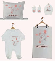 Pia Baby GL 1941-02 İsme Özel Beşli Tulum Set