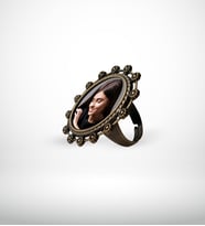 BK Gift Kişiye Özel Fotoğraflı Antik Bakır Yüzük Model 1