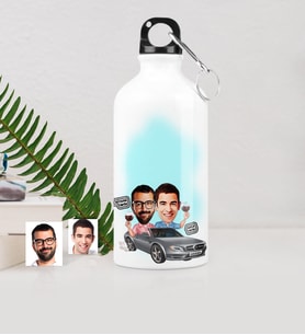 BK Gift Kişiye Özel Kankalar Karikatürlü Metal Suluk 500 Ml