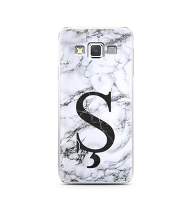 Samsung A3 (2015) Beyaz Mermer Harf Tasarımlı Telefon Kılıfı Ş-Harfi 