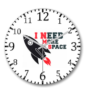 I Need More Space Duvar Saati Bombeli Gercek Cam