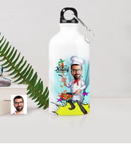 BK Gift Kişiye Özel Bay Chef Karikatürlü Metal Suluk 500 Ml 1