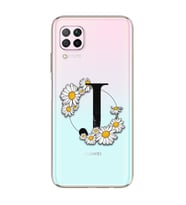 Papatya Harf Tasarım Süper Şeffaf Silikon Telefon Kılıfı Huawei P40 Lite J-Harfi