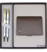 Scrikss Deri Kartlıklı Gold Krom Hediye Seti MD-2110  Deri Kartlık + Kalem Seti  Scrikss Kalem  İsme Özel Kalem  Hediyelik Set