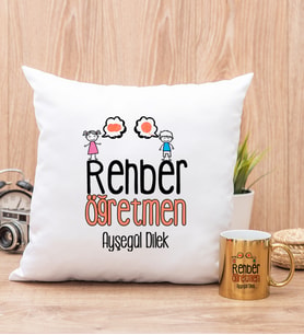 Rehber Öğretmen Yastık ve Gold Kupa Bardak
